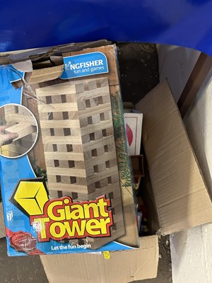 Lot 587 - A giant tower wooden blocks game and a...