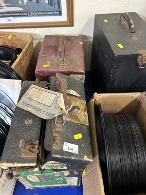 Lot 670 - Two vintage record cases containing a...