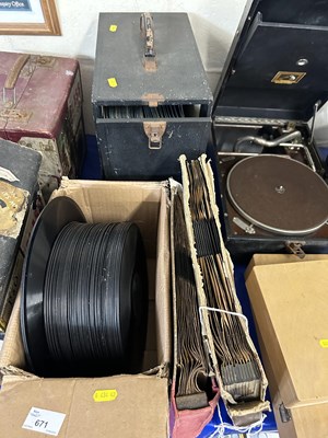 Lot 671 - Box, case and two books of various 78rpm records