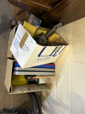 Lot 749 - Three boxes of various unused cleaning items,...