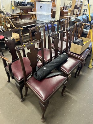 Lot 758 - A set of leather upholstered reproduction...