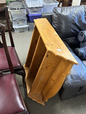 Lot 759 - Modern waxed pine wall shelf