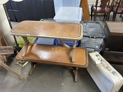 Lot 793 - Two similar leather topped coffee tables