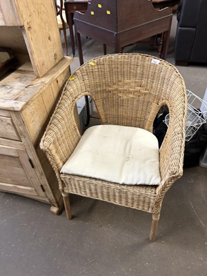 Lot 800 - Upholstered wicker conservatory chair