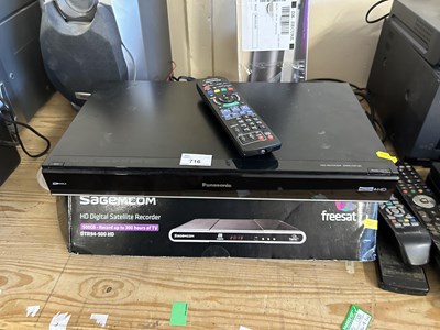 Lot 716 - Panasonic HDD recorder together with a box of...