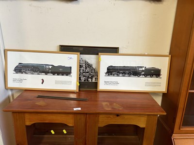 Lot 725 - Two framed prints of steam engines Class 8...