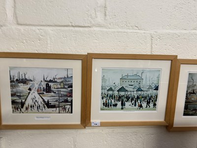 Lot 736 - A set of four similarly framed prints of Lowry...