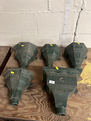 Lot 1001 - Five cast iron hoppers