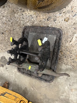 Lot 1029 - Cast iron boot scraper together with a cast...