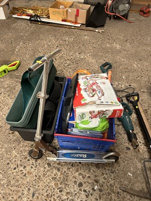 Lot 1045 - Mixed lot of shed clearance items, scooter,...