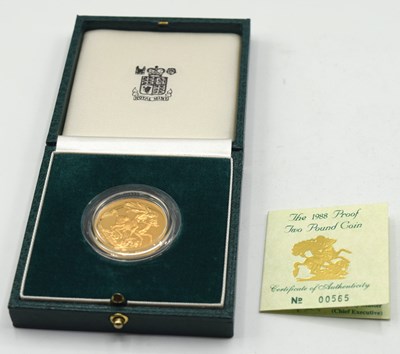 Lot 2 - 1988 ERII 22ct proof two pound coin