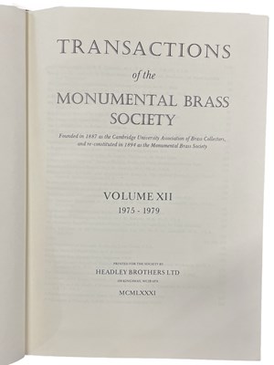 Lot 850 - ONE BOX: TRANSACTIONS OF THE MOMUMENTAL BRASS...