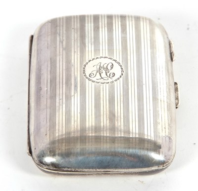 Lot 44 - George VI silver cigar case of slight curved...