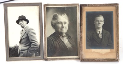 Lot 8 - Group of three silver photograph frames of...