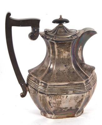 Lot 18 - George V silver hot water jug of bulbous...