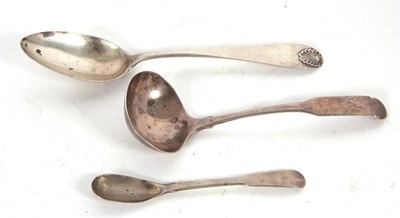 Lot 45 - Mixed Lot: A Scottish silver long handled...