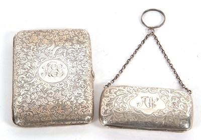 Lot 51 - Mixed Lot: Victorian silver aide-memoire case...