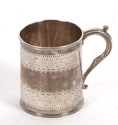 Lot 52 - Victorian silver small mug, beaded and...