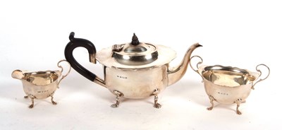 Lot 53 - A three piece silver tea service comprising of...