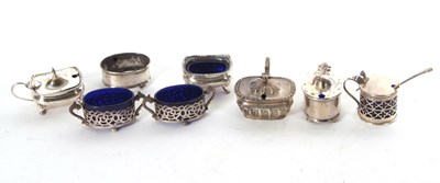 Lot 55 - Mixed Lot: Silver condiments to include a pair...