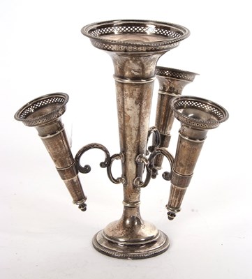 Lot 64 - George V silver epergne having large central...