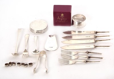 Lot 74 - Mixed Lot: Four silver butter knives and three...