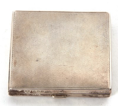 Lot 86 - George VI silver compact of square form,...