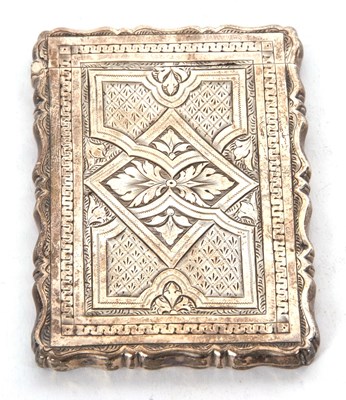 Lot 89 - Victorian silver card case of rectangular form,...