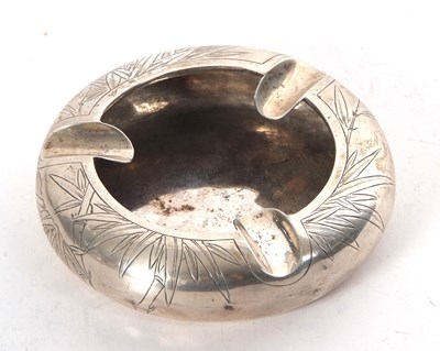 Lot 97 - Continental white metal circular ashtray, the...