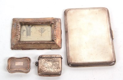 Lot 111 - Mixed Lot: George V silver cigarette case of...