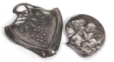 Lot 116 - Mixed Lot: A WMF Art Nouveau pewter dish with...