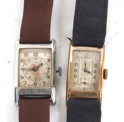 Lot 225 - Two Tank gents wristwatches, both watches have...