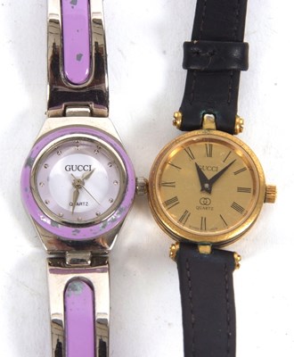 Lot 234 - Two ladies Gucci wristwatches, both have...