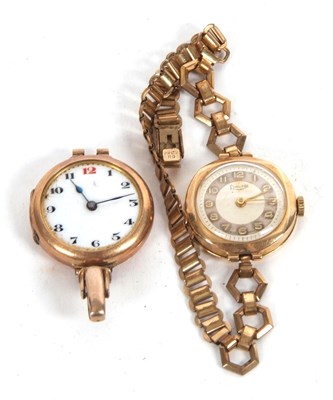 Lot 235 - Two ladies 9ct gold cased wristwatches, both...