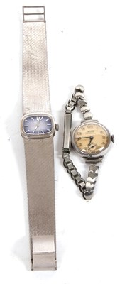 Lot 230 - Two lady's wristwatches, one vintage white...