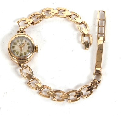 Lot 239 - A 9ct gold Tudor ladies wristwatch, hallmarked...