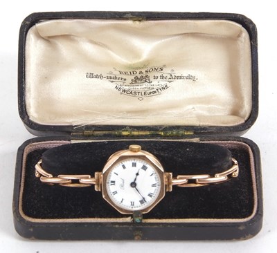 Lot 244 - A 9ct gold cased Pieid ladies wristwatch on a...