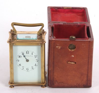 Lot 254 - A Hamilton & Co carriage clock, four glass...