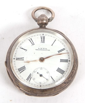 Lot 200 - A silver Waltham pocket watch hallmarked on...