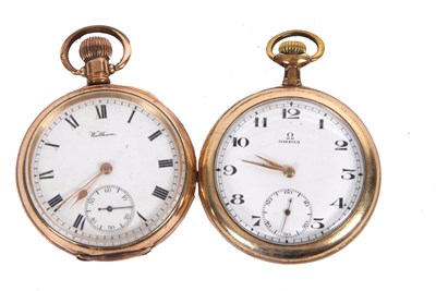 Lot 203 - Two pocket watches, one Waltham and one Omega,...