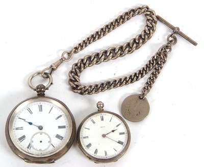 Lot 205 - Two pocket watches, one of the watches is...