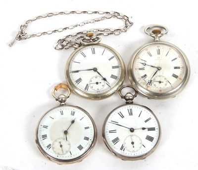 Lot 206 - Mixed Lot: Four pocket watches, one of which...