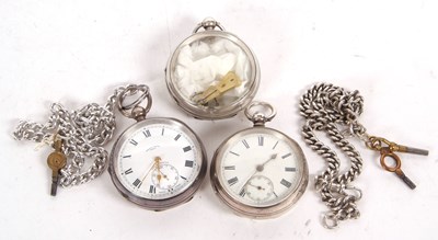 Lot 210 - Mixed Lot: Two silver pocket watches and one...