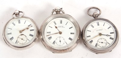 Lot 212 - Mixed Lot: Three silver cased pocket watches,...