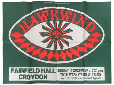 Lot 158 - An advertising poster for Hawkwind in concert,...