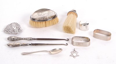 Lot 155 - Mixed Lot: Silver mounted crumb brush, silver...