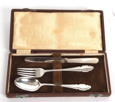 Lot 187 - A cased George VI christening set comprising...