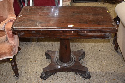 Lot 318 - 19th century rosewood veneered card table (for...