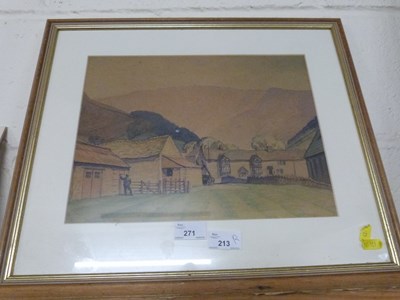 Lot 271 - Farmyard scene, watercolour, f/g