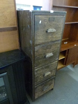 Lot 683 - Four drawer wooden filing cabinet